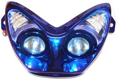 koplampunit Aerox halogeen+led blauw (geen glas)
